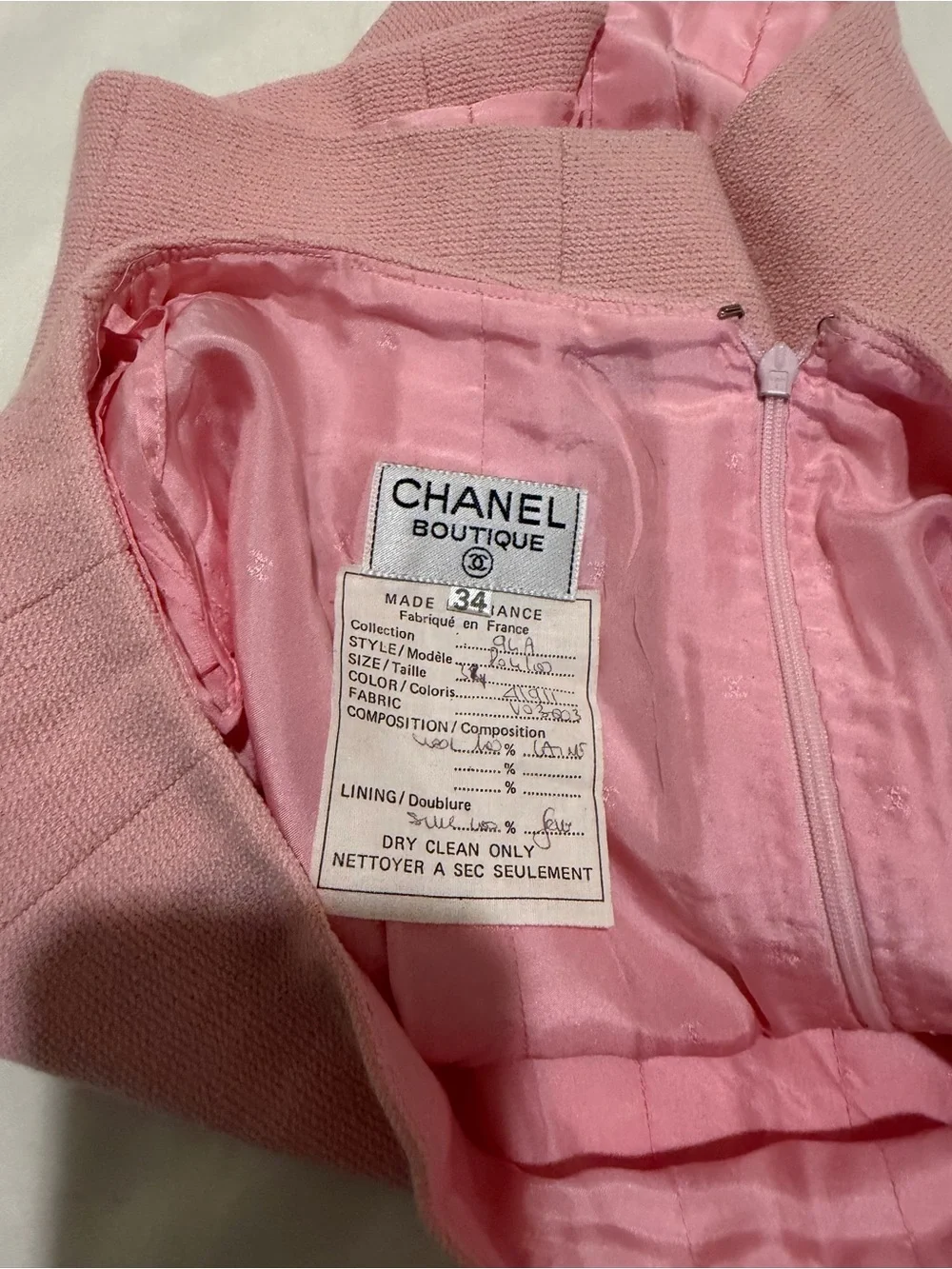 CHANEL Mauve Pink Tailored Mini Skirt, Sz 6, pre-owned
